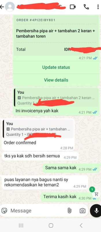 Jasa pembersih pipa air
